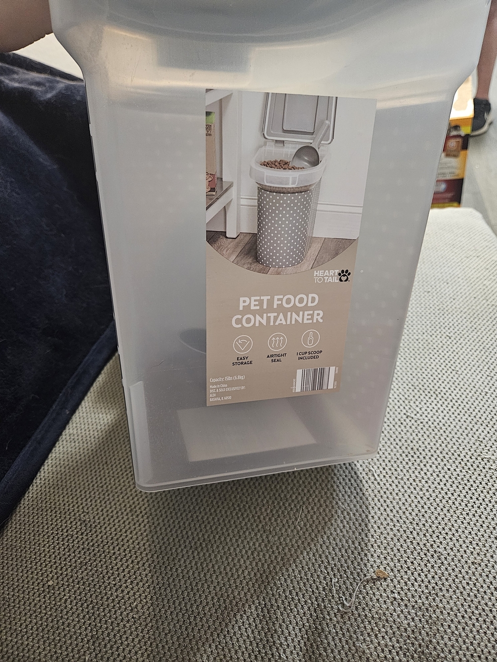 Clear White Pet Food Container - Airtight Storage